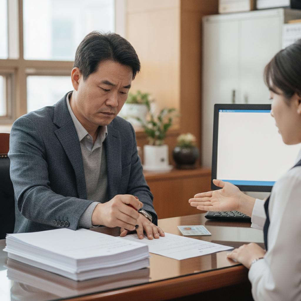 공탁금 출급 청구서 양식과 도장, 신분증 이미지